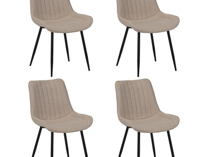 Dining Chair Set With Padded Backrests (Set of 4) - Beige