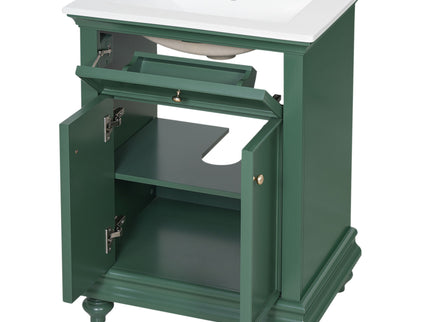 Modern Bathroom Vanity With Tip-Out Drawer And Soft-Close Hinges