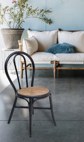 Rattan Dining Chair (Set of 2) - Black Multi