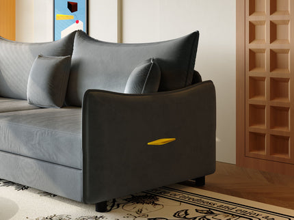 King Pull Out Sofa Bed, 3-In-1 Convertible Bed With 3 Pillows