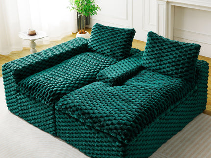 Modular Sofa, Convertible Twin Seat With Chaise Lounge