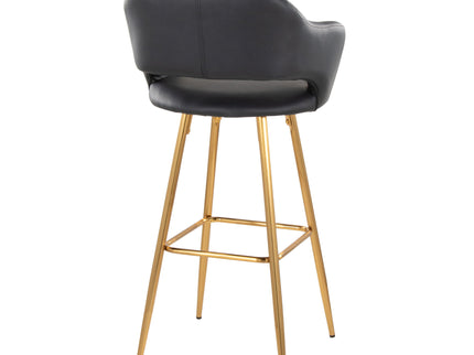 Margarite - Contemporary Fixed Height Barstool With Footrest (Set of 2) With Square
