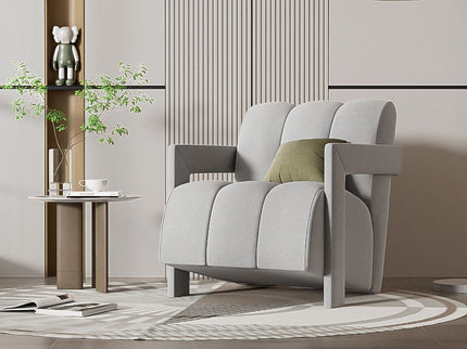 Modern Minimalist Leisure Armchair With L Shaped Armrests