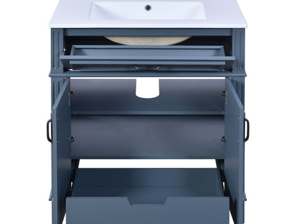 Bathroom Vanity With Sink Storage Cabinet - Blue