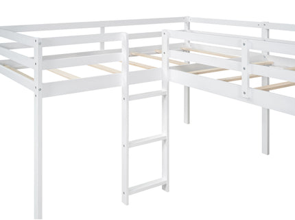 L Shaped Loft Bed With Ladder And Slide