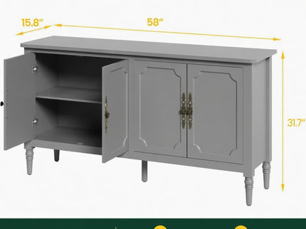 Vintage Buffet Cabinet With Adjustable Shelves