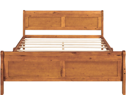 Platform Bed Frame Mattress Foundation Sleigh Bed With Headboard / Footboard / Wood Slat Suppor