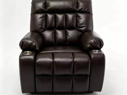 Lift Chair With Heat & Massage, 2 Pockets, 2 Cup Holders, Dual Remote - Wine Red