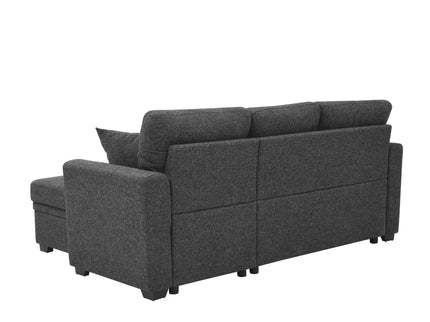 Upholstered Sectional With Pull Out Bed And Chaise Storage