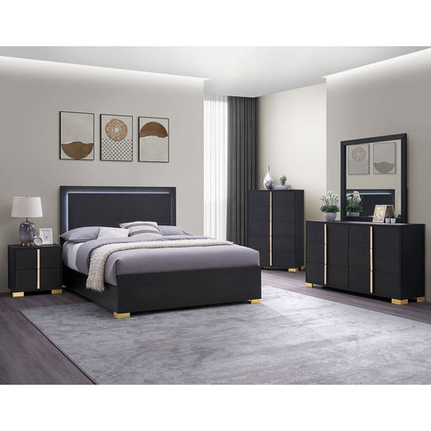 Jeremiah - LED Panel Bed With Touch Controlled Lighting