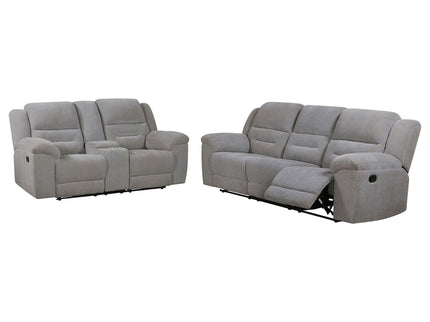 Sebring - 2 Piece Upholstered Reclining Sofa Set With Manual Recline - Gray
