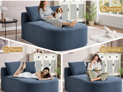 Oversized Chaise Lounge Sofa Bed With Deep Seat And Soft Pillows