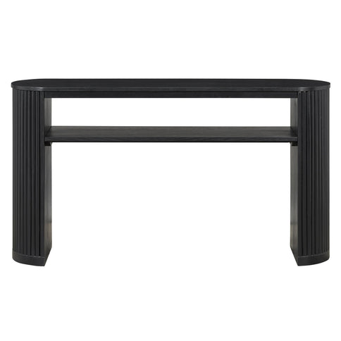Console Table With Fluted Legs, Open Shelf
