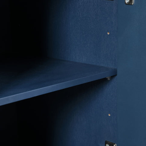 Modern 4 Door Sideboard With Creative Carved Surface And Adjustable Shelves