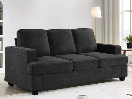 Modern Sofa, Comfortable 3 Seater Couch With Deep Seating, Loose Back Cushions, Wide Arms