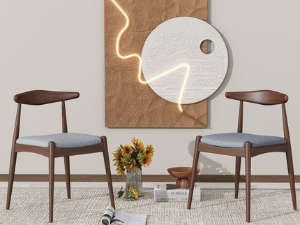 Dining Chairs With Ergonomic Backrest & Comfort Cushions (Set of 2)