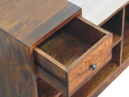 Retreat - Shoe Bench, 1 Drawer - Chestnut