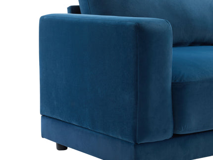 Modern Square Arm Sofa With Soft Fabric Upholstery, Deep Cushions