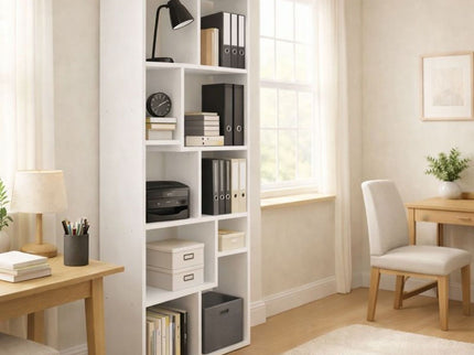Asymmetrical Display Shelf & Bookcase, 5 Tier