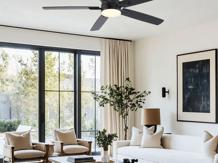 Mordern Flush Mount Ceiling Fan With Light And Remote Control