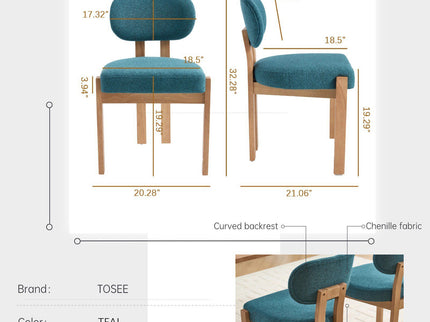 Dining Chairs With Ergonomic Backrest And Adjustable Feet (Set of 2)
