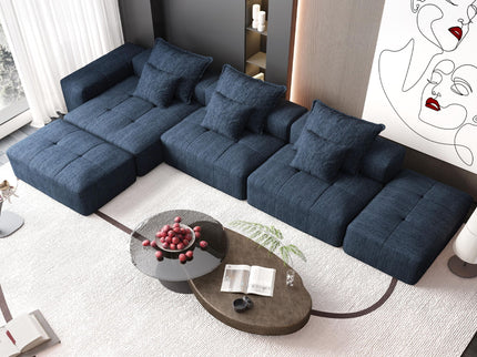 Modern Oversized Diy Combination Modular Sectional Sofa & Pillows