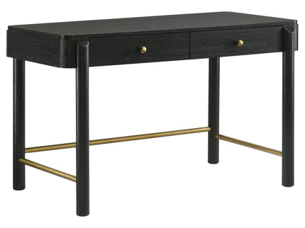 Anser - 2 Drawer Vanity Desk Makeup Table Rounded Design - Black