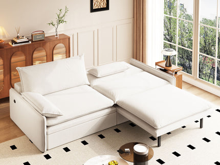 4 Seat Convertible Sleeper Sofa Bed, Modern With Storage