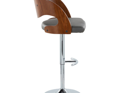 Pino - Mid Century Modern Adjustable Barstool & Swivel With Rounded T Footrest (Set of 2)