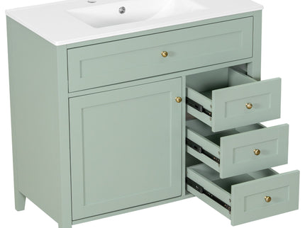 Bathroom Vanity With Sink, Cabinet With 3 Drawers And Adjustable Shelf