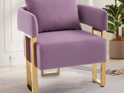 Modern Decorative Chair Teddy Fleece Upholstered And Metal Foot