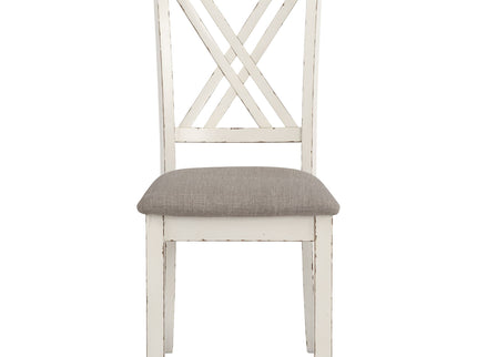 Ebers - 7 Dining Set With 2 Tone Upholstered Chairs - Vanilla White