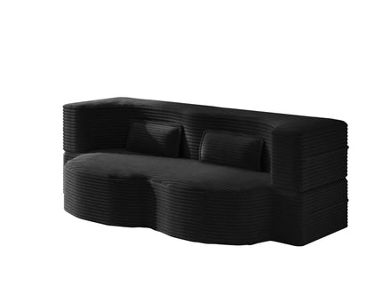 Modern Floor Sofa With 2 Pillows, Convertible Twin Size Folding Mattress For Living Room