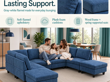 8 Piece Modular U - Shape Sectional Sofa