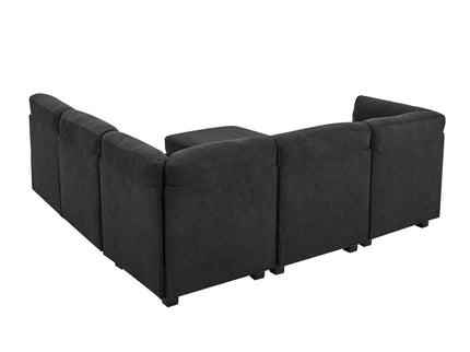Upholstered Modular Sectional - Black