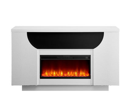 Aurora - Fireplace TV Lift With Adjustable Temperature And LED Colors - White