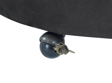 Modern Upholstered Swivel Chair With Button Tufted Design And Movable Wheels