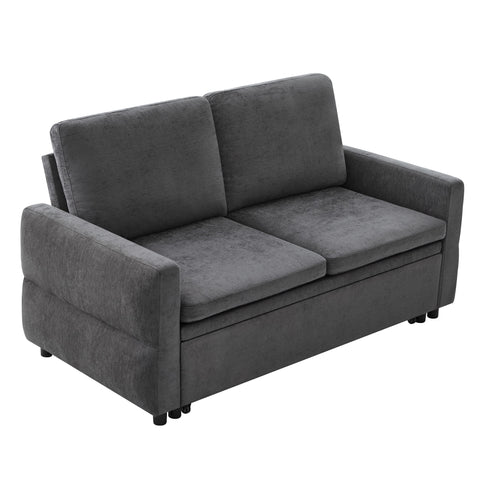 Convertible Sofa Bed Loveseat With Adjustable Backrest And USB Ports