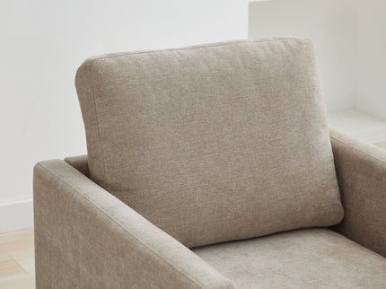 Modern Square Upholstered Swivel Accent Chair With Metal Base