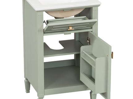 Bathroom Vanity With Sink, Adjustable Shelf, Tilt-Out Drawer