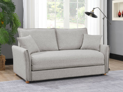 Oren - Chenille Sleeper Sectional Sofa With Storage 2 Toss Pillows - Gray