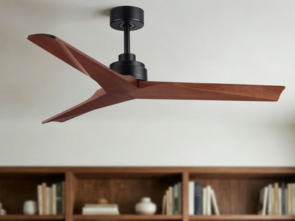Ceiling Fan Without Light, DC Motor, No Light, Quiet Reversible Ceiling Fan For Living Room - Black