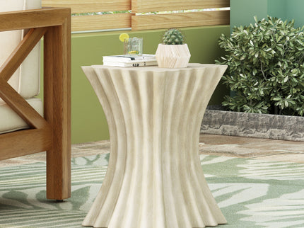 Mgo Archaistic Wavy Side Table - Antique Sandstone