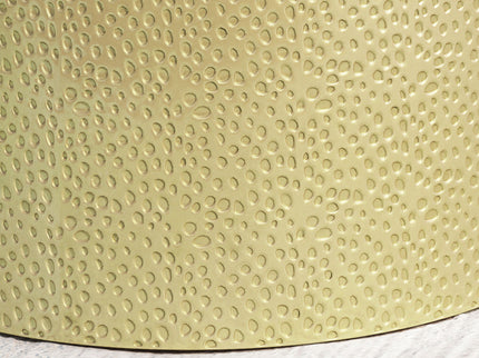 Modern Round Accent Table With Hammered Surface