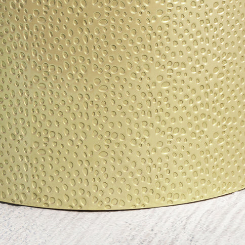 Modern Round Accent Table With Hammered Surface