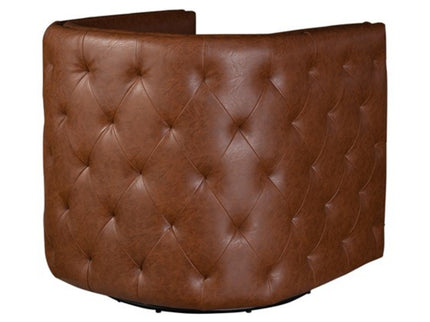 Swivel Chair With Tufted Barrel Design And Nailhead Accents