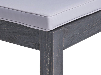 Outdoor 6 Seater Dining Set With Bench - Dark Gray / Light Gray
