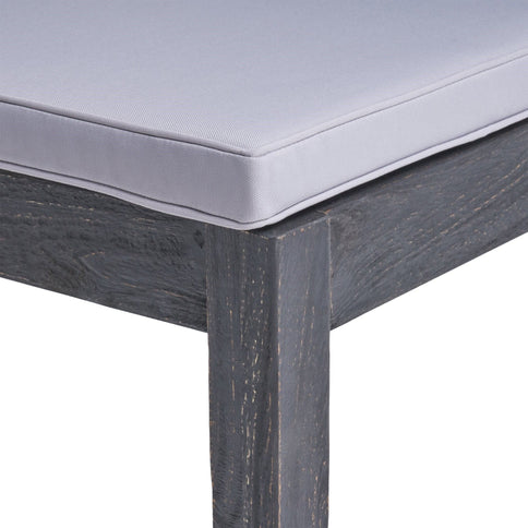 Outdoor 6 Seater Dining Set With Bench - Dark Gray / Light Gray
