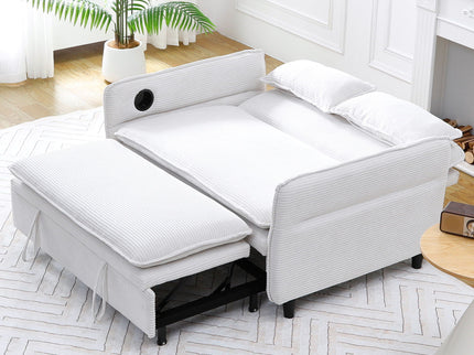 Modern Fabric Multi-Functional Sofa Bed With Adjustable Armrests And Backrests