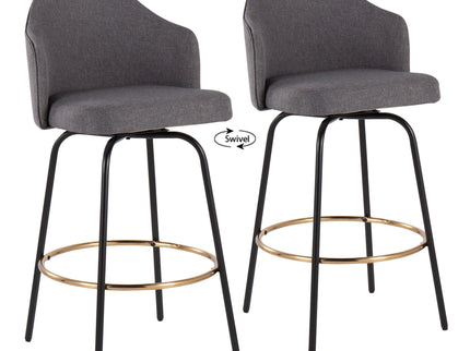 Ahoy - Contemporary Fixed Height Counter Stool Round Footrest (Set of 2)